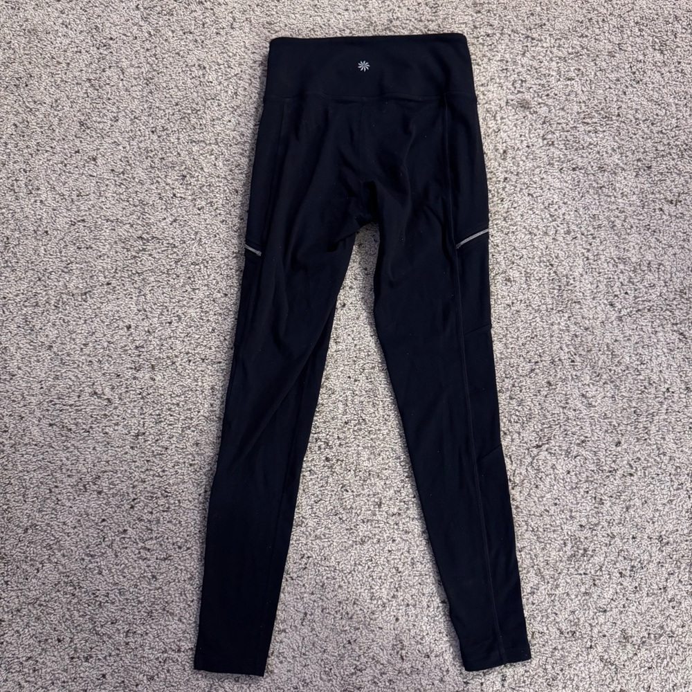 Athleta Zipper Pockets Black Leggings Size Small - Picture 6 of 7